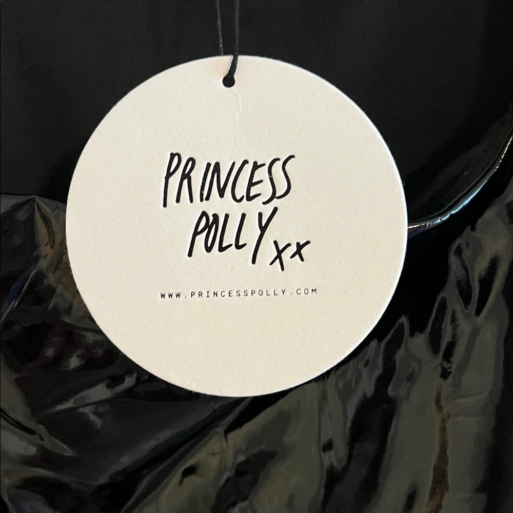 Princess Polly Bartillo Faux Leather Bodysuit Black Size 8 - Picture 3 of 5
